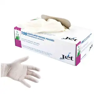 Gants jetables latex naturel poudrés