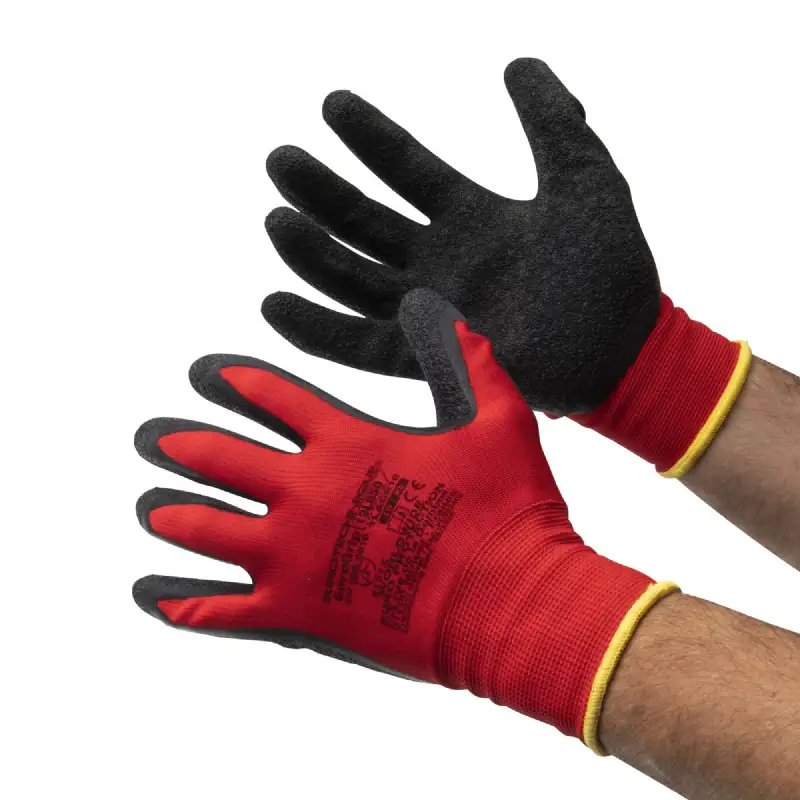 Gants tous travaux rouge et noir