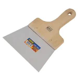 Spatule inox manche en bois 140 mm