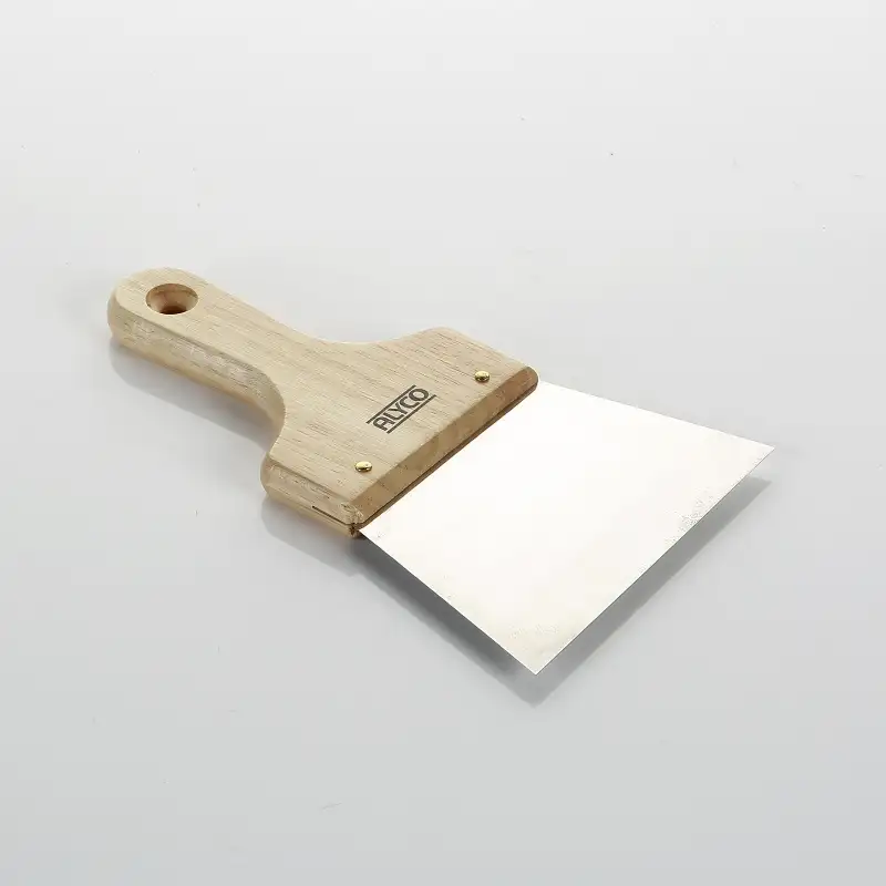 Spatule inox manche en bois 140 mm