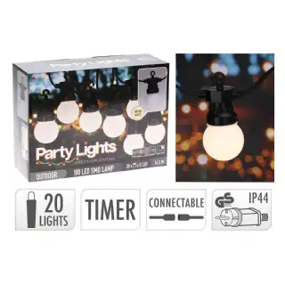 Guirlande lumineuse 20 boules blanches PARTYLIGHTS