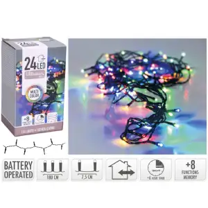 Guirlande 24 led multicolore 1,8m 