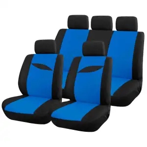 Housse auto bleue universelle 9 pcs