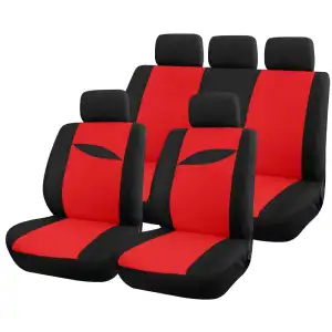 Housse auto rouge universelle 9 pcs