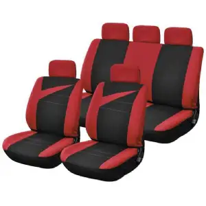 Housse auto rouge 9 pcs universel