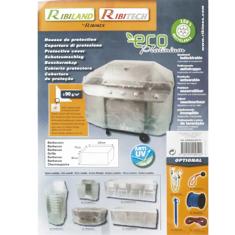 Housse transparente barbecue 130x70x80 cm