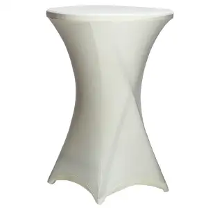 Housse blanche pour table mange debout de Ø 80 cm