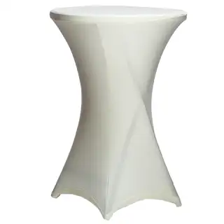 Housse blanche pour table mange debout de Ø 80 cm