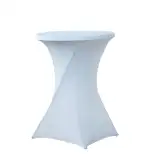 Housse nappe blanche WERKA PRO pour table mange debout ronde (ø80cm)