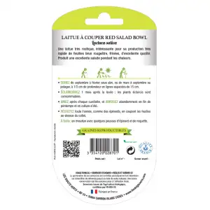 Graines Laitue à couper Red Salad Bowl BIO Les Doigts Verts