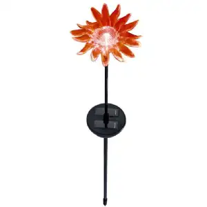 Lampe solaire de couleur fleur et libellule