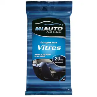 Lingettes nettoyantes vitre 20 pièces