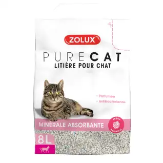 Litière PURECAT Minérale Absorbante Parfumée 8L - ZOLUX