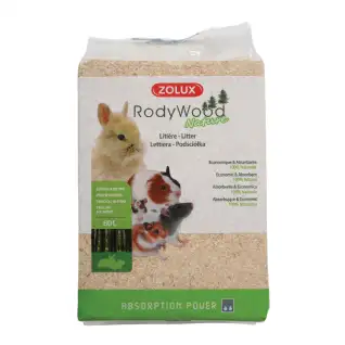 Litière RodyWood Nature pour rongeurs et lapins (60 L ou 165L) - ZOLUX