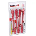 Assortiment de 7 tournevis isolés et 1 testeur Kreator