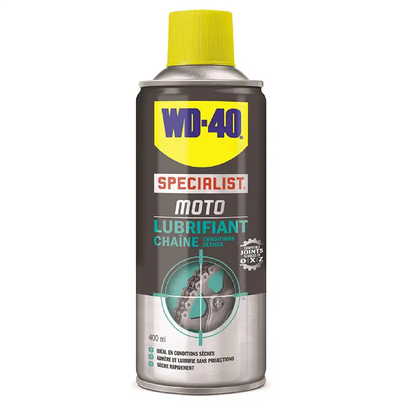 Bombe lubrifiant chaîne moto 400ml