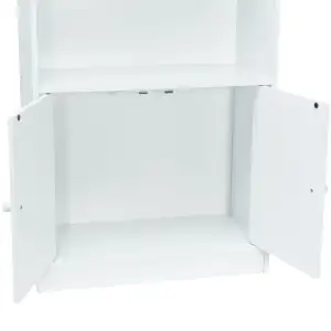 Meuble de rangement blanc 3 niches 2 portes WERKA PRO