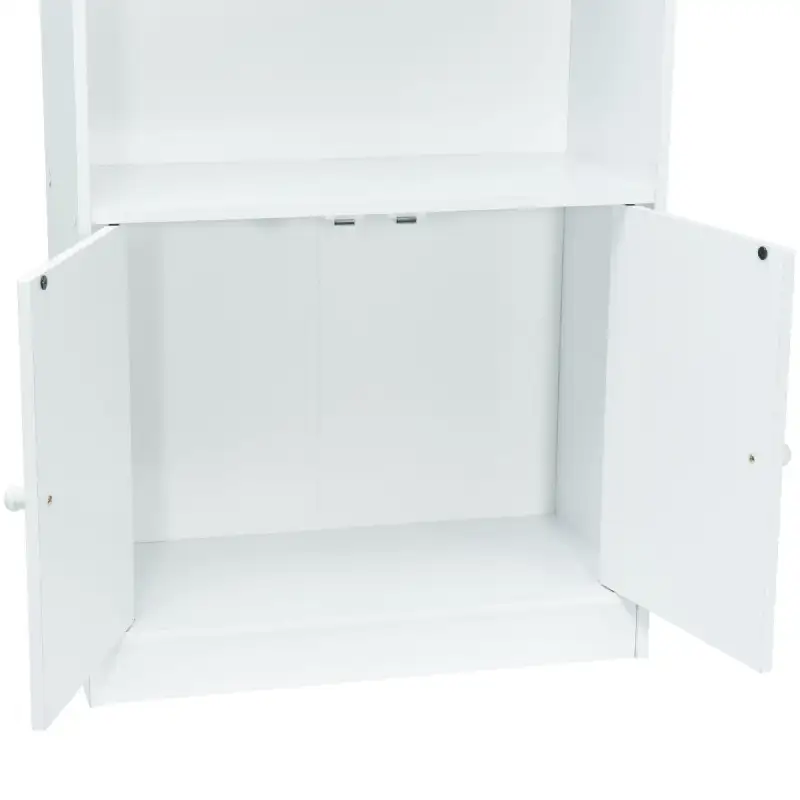 Meuble de rangement blanc 3 niches 2 portes WERKA PRO