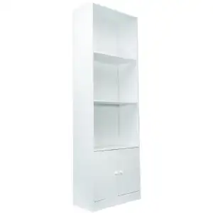 Meuble de rangement blanc 3 niches 2 portes WERKA PRO