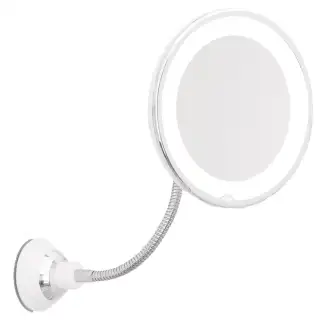 Miroir LED lumineux grossissant x10 à ventouse