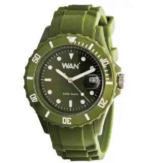 Montre bracelet silicone kaki.