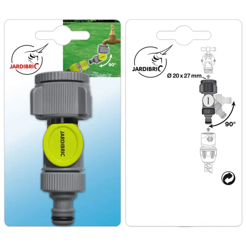 Raccord nez de robinet articulé sur carte 26x34 - 20x27 Jardibric