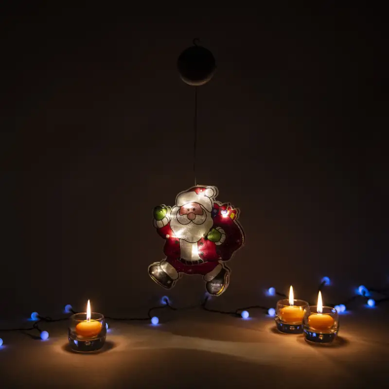 Papa Noël lumineux 10LED (17,4 x 20 x 2,6 cm)
