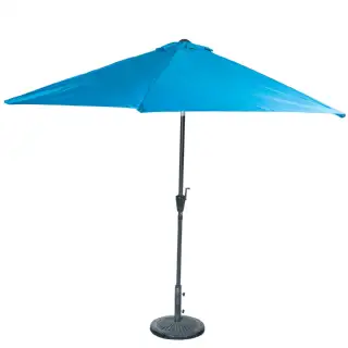 Parasol hexagonal inclinable bleu (∅ 3 mètres) 