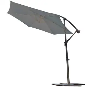 Parasol alu mat déporté 3m gris anthracite