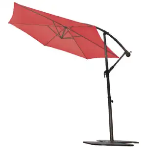 Parasol alu mat déporté 3 m rouge