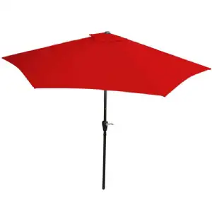 Parasol alu avec manivelle 3 m rouge