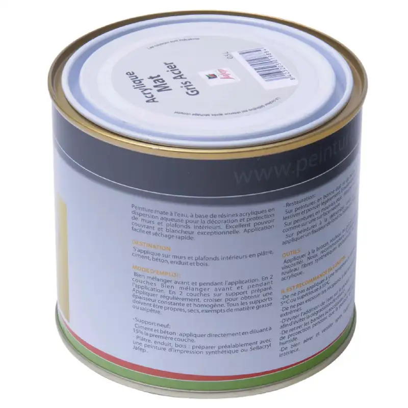 Peinture acrylique mate gris acier Jafep (0,5L)