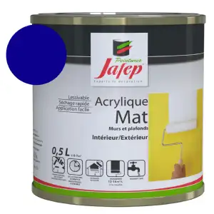 Peinture acrylique mate Bleu foncé Jafep (0,5l)