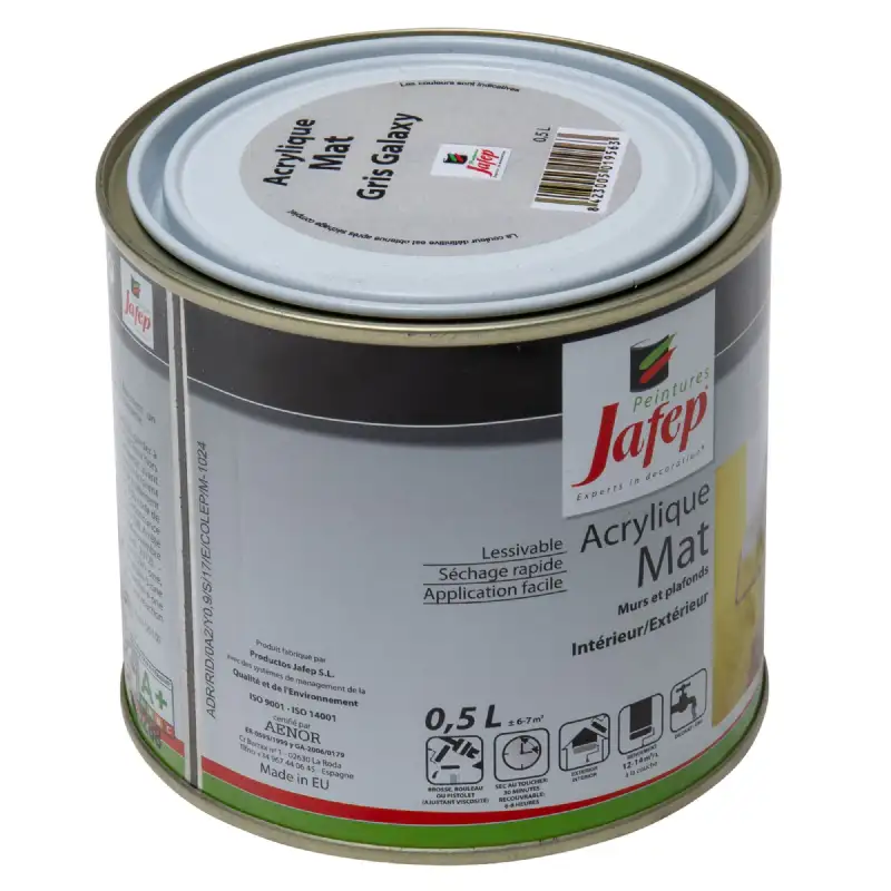 Peinture acrylique mat gris galaxy Jafep (0,5L)