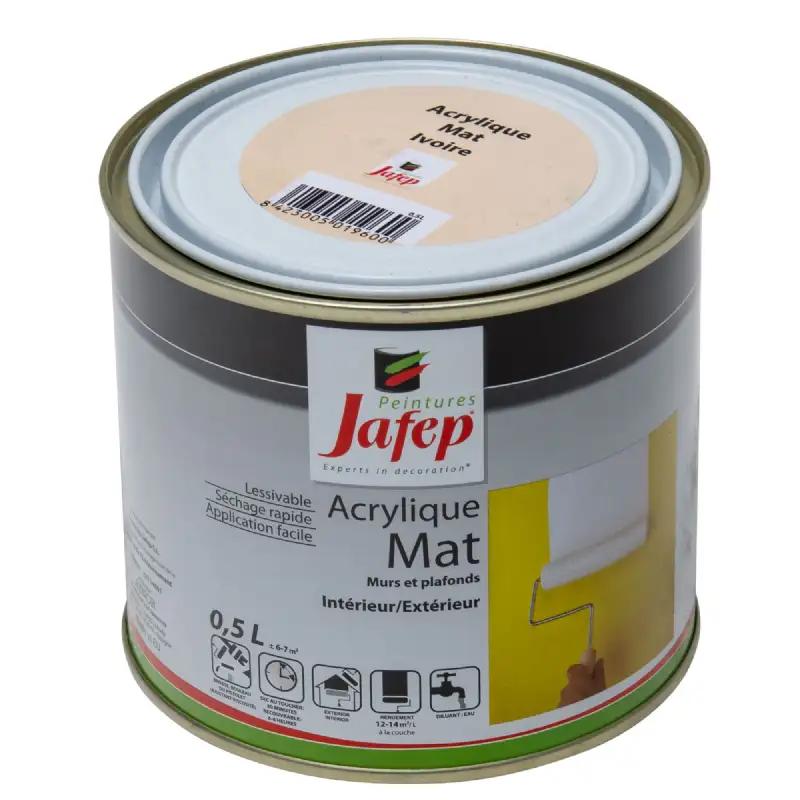 Peinture acrylique Ivoire mat Jafep