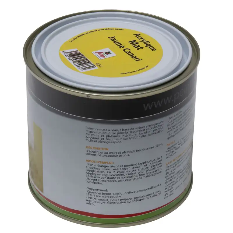 Peinture acrylique mate jaune canari Jafep (0,5L)