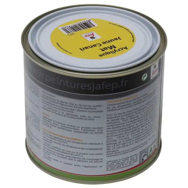 Peinture acrylique mate jaune canari Jafep (0,5L)