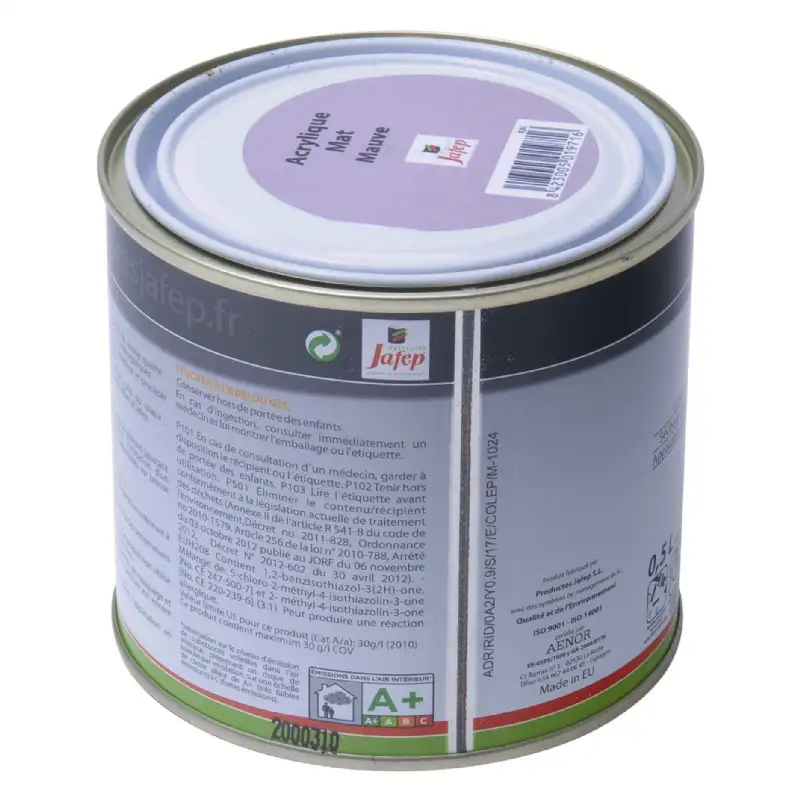 Peinture acrylique mat mauve Jafep