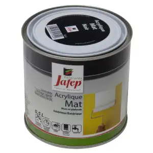 Peinture acrylique mat noir Jafep