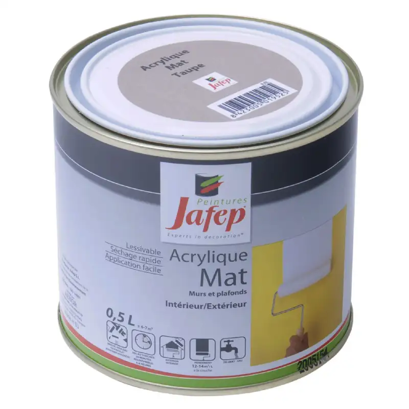 Peinture acrylique mat taupe Jafep (0,5L)