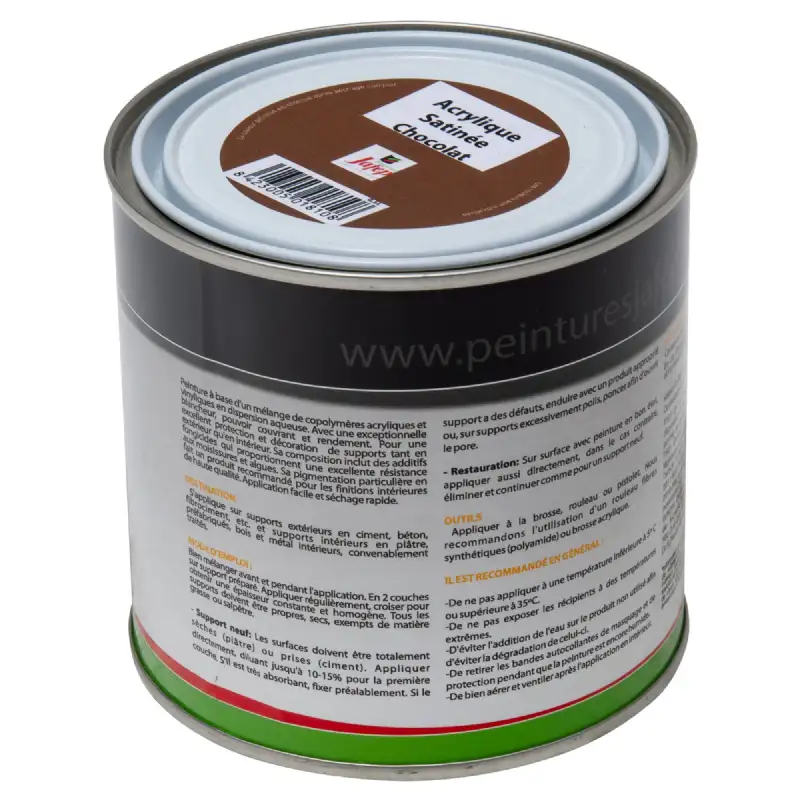 Peinture acrylique satinée chocolat (0,5l)