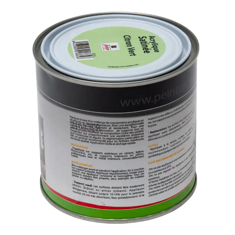 Peinture acrylique satinée citron vert 0,5l Jafep