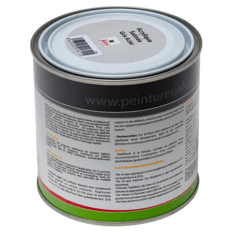 Peinture acrylique satinée gris acier Jafep (0,5l)