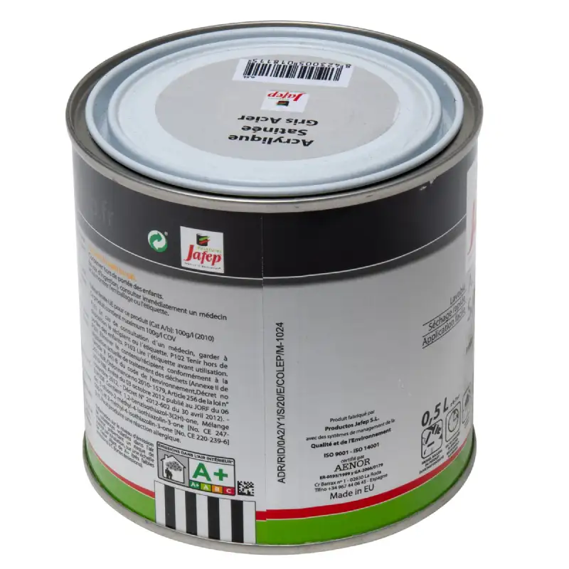 Peinture acrylique satinée gris acier Jafep (0,5l)