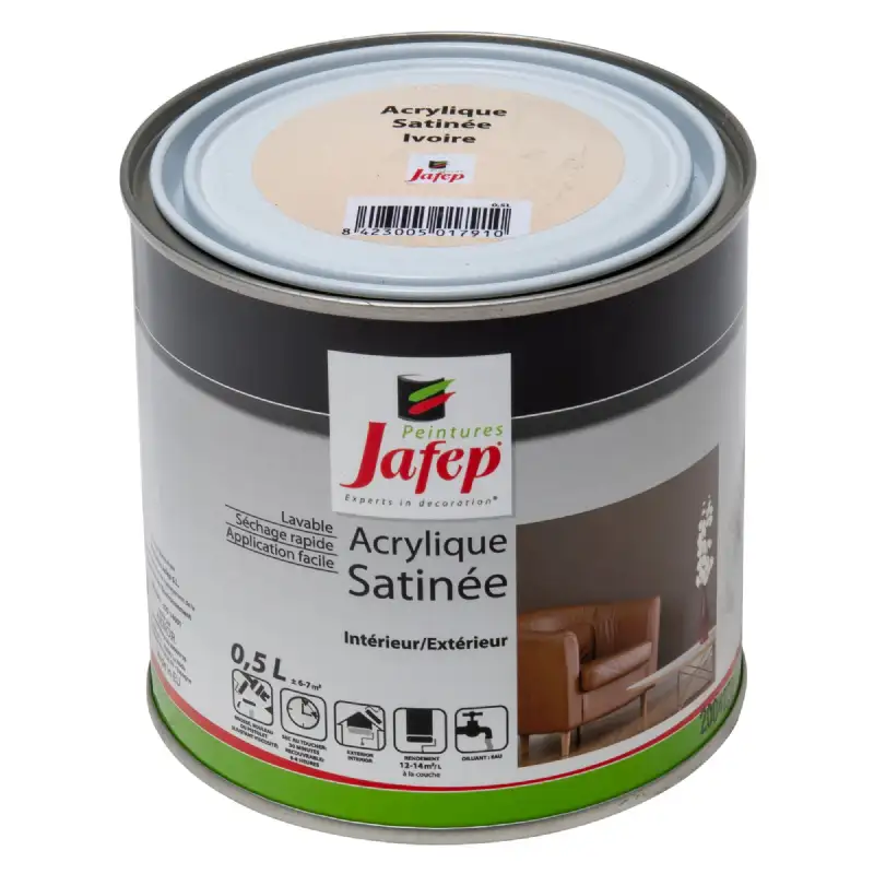 Peinture acrylique satinée ivoire Jafep