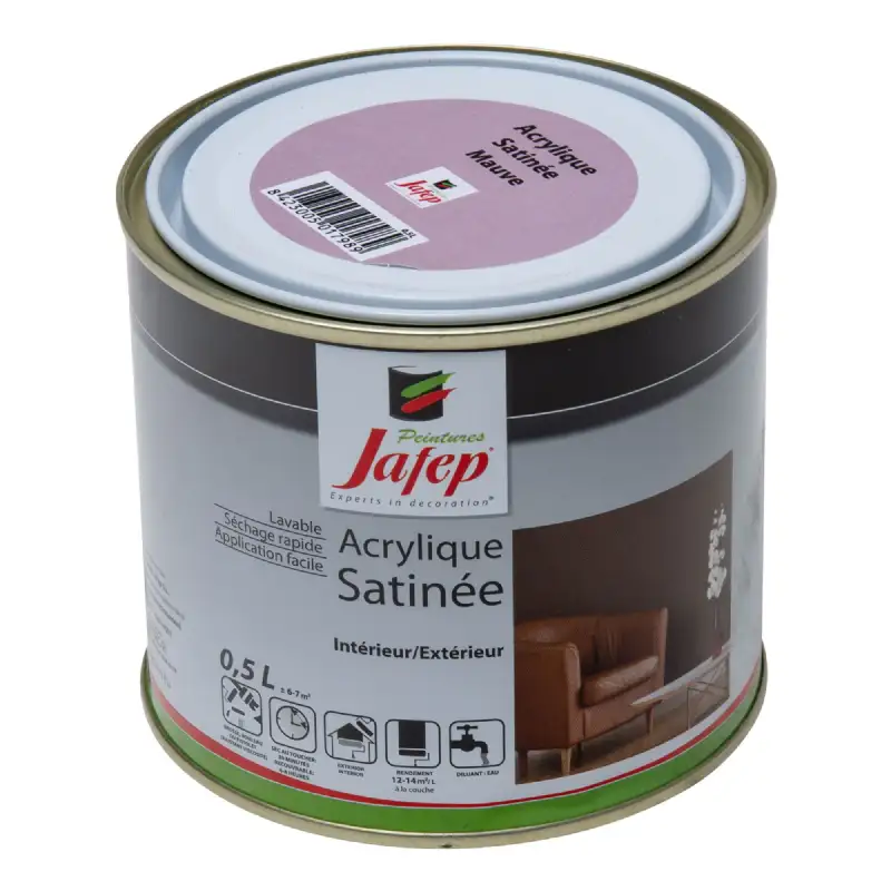 Peinture acrylique satinée mauve Jafep