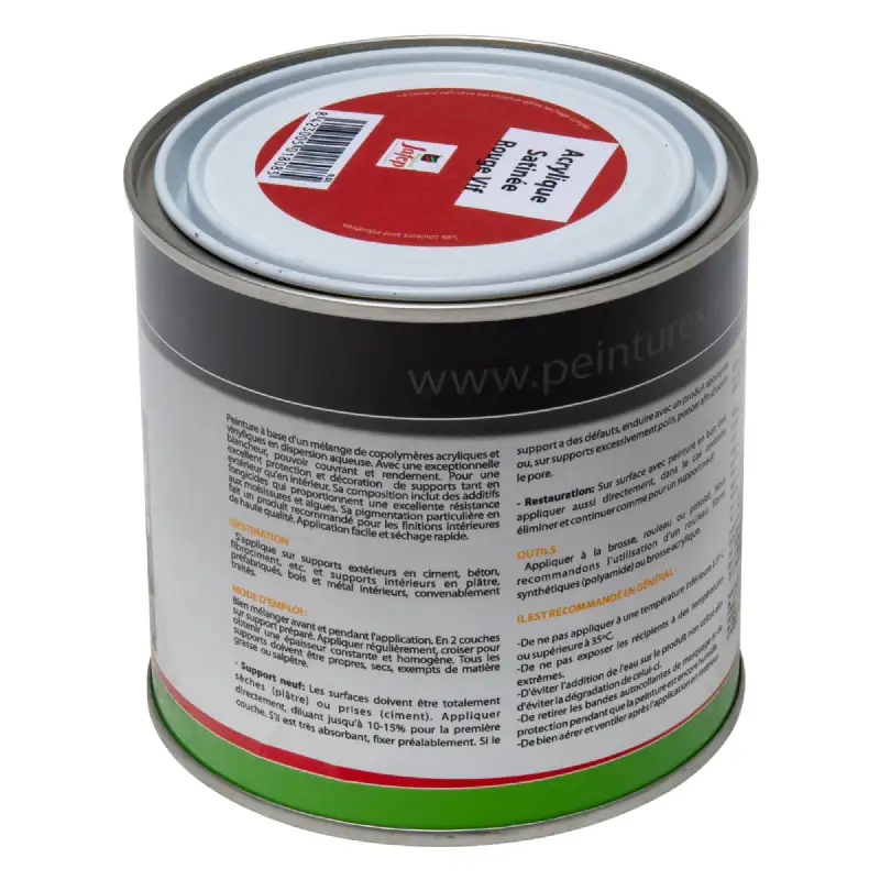 Peinture acrylique satinée rouge vif Jafep