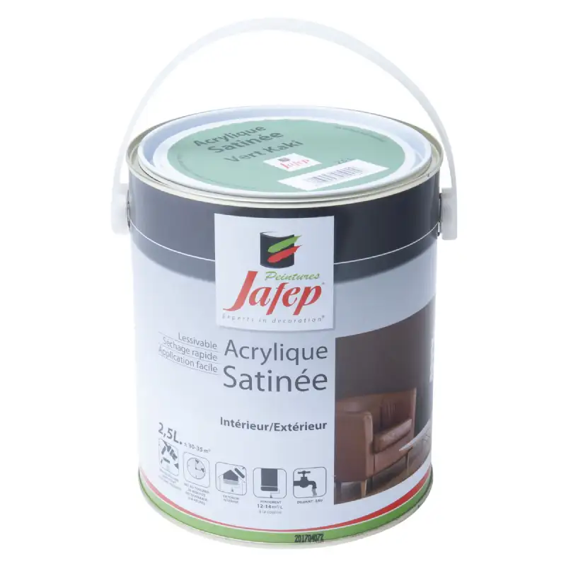 Peinture acrylique satinée vert kaki Jafep (2,5l)