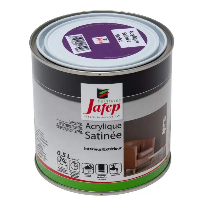 Peinture acrylique satinée violet 0,5l Jafep