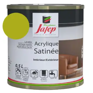 Peinture acrylique satinée citron vert 0,5l Jafep